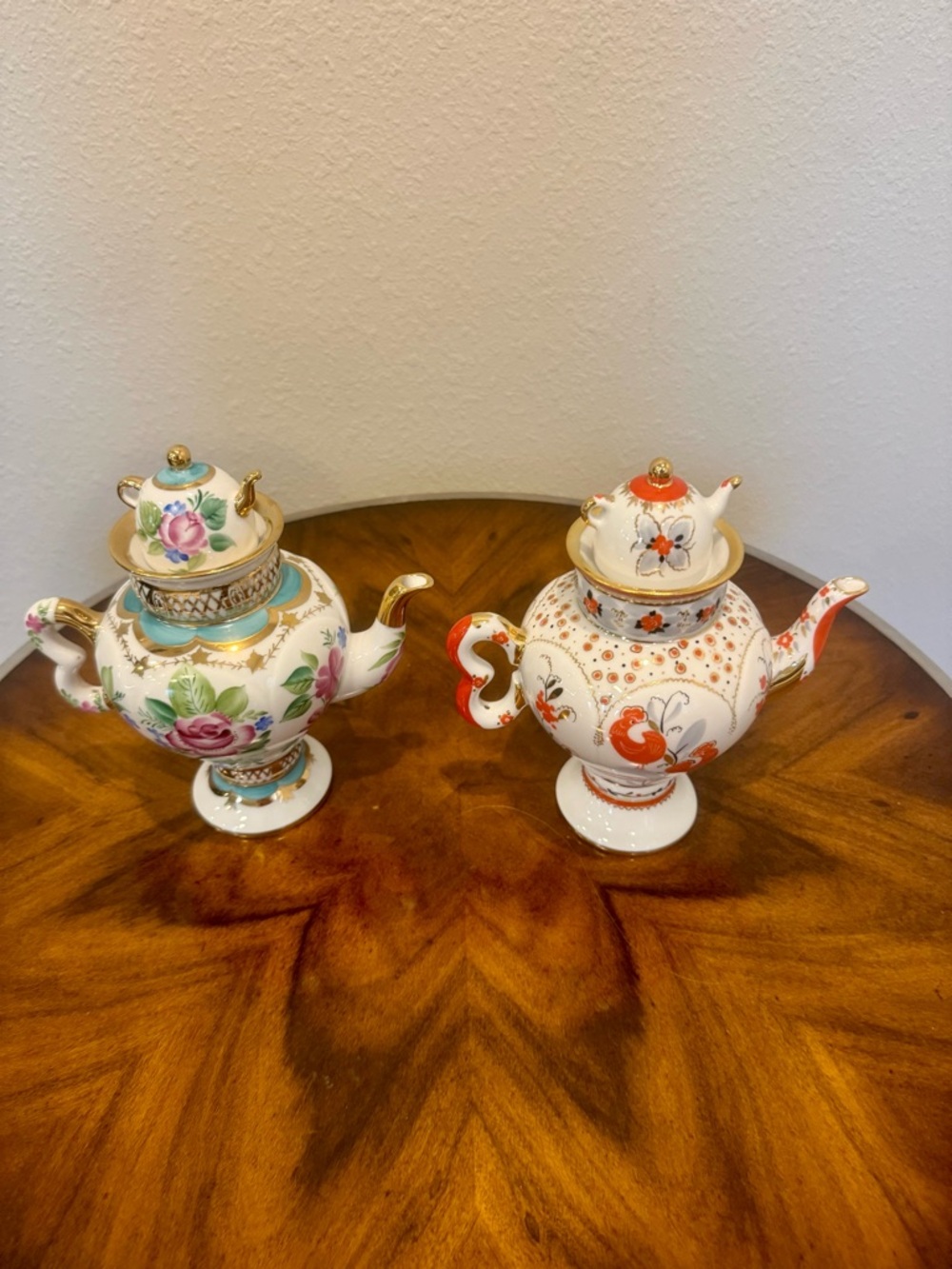 2 Russian Lomonosov Hand Painted Porcelain Tea Pots Imperial Porcelain Factory - Picture 7 of 14